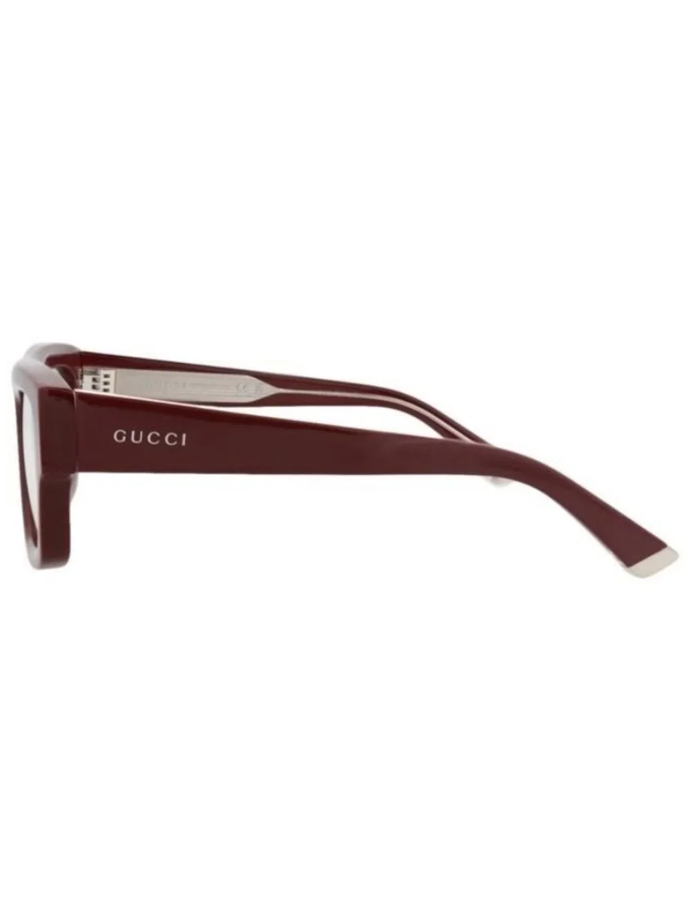 New Gucci Mens Square/Rectangle Burgundy Burgundy Transparent Fashion Designer E